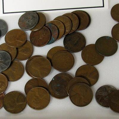 Lot of 42 Wheat Back Pennies With 6 Steel 
