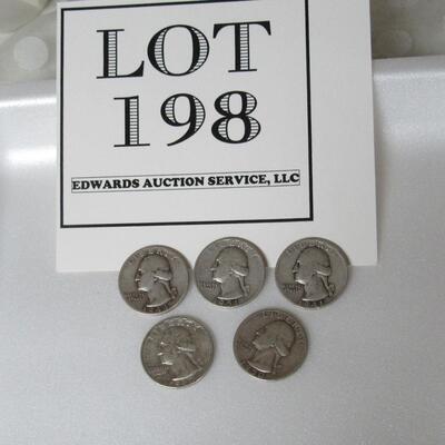 Lot of 5 Silver Quarters