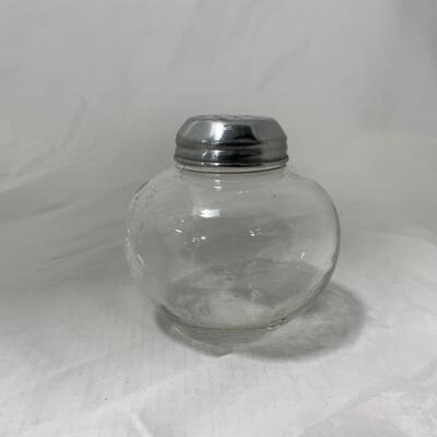 [111] VINTAGE | Hand Painted | Clear Round Sugar Shaker