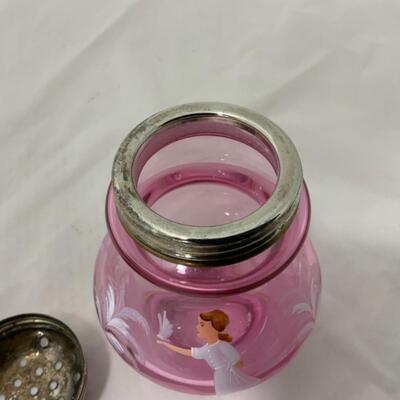 [112] VINTAGE | Hand Painted | Pink Sugar Shaker
