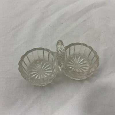 [118] VINTAGE | Handled Double Salt Cellar | Salt Dip