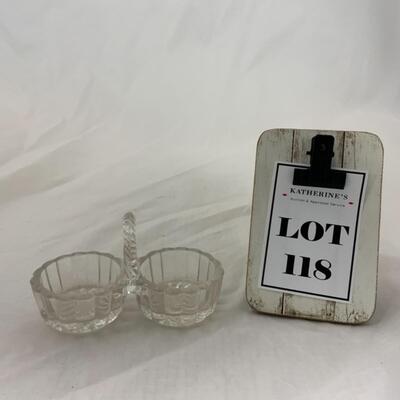 [118] VINTAGE | Handled Double Salt Cellar | Salt Dip