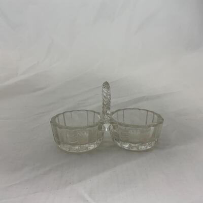 [118] VINTAGE | Handled Double Salt Cellar | Salt Dip