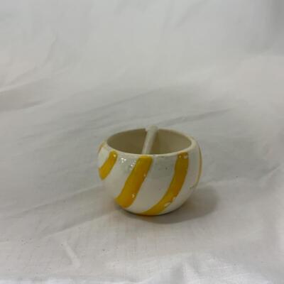 [119] VINTAGE | Hand Painted Salt | Ceramic Spoon | Cellar Dip