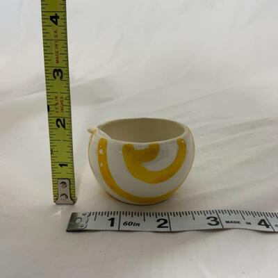 [119] VINTAGE | Hand Painted Salt | Ceramic Spoon | Cellar Dip