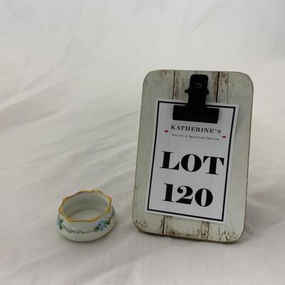[120] VINTAGE | Tiny Blue Flowers | Hand Painted Salt Dip | Cellar