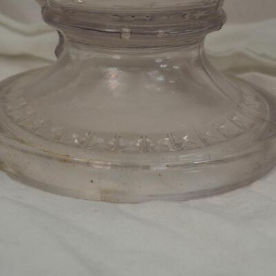 Lot 48- Oil Lamps Three Antique glass flat wick Finger lamps