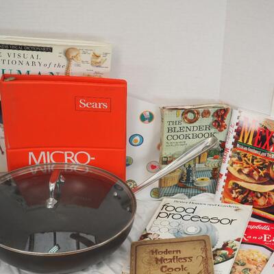 Lot 50 All Clad deep fry pan Vintage cookbooks