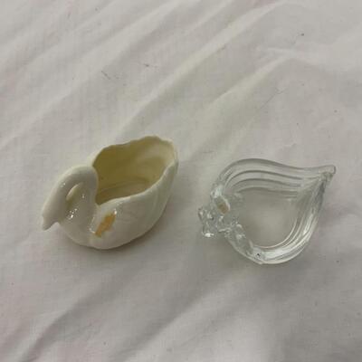 [131] VINTAGE | Two Swan Salt Dips | Cellar | Lenox