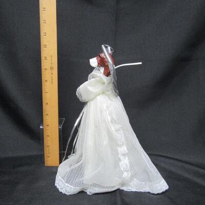Angel dog figurine in gown & wings, St. Bernard