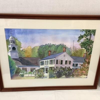 E1192 Olivia Coolidge Signed Framed Watercolor Painting