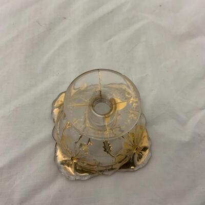[138] ANTIQUE | Footed Salt Dip | Gold Flashing