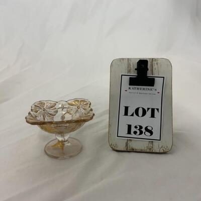 [138] ANTIQUE | Footed Salt Dip | Gold Flashing
