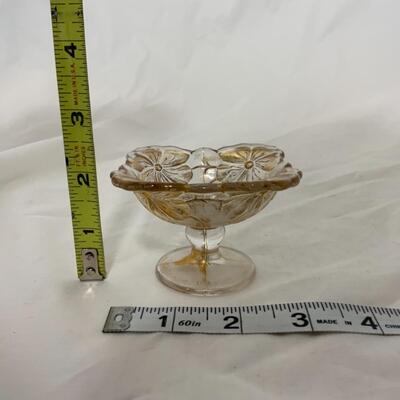[138] ANTIQUE | Footed Salt Dip | Gold Flashing