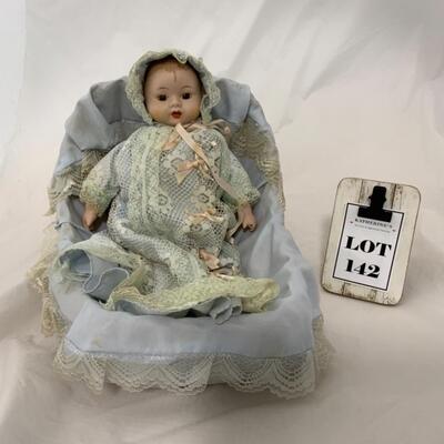 [142] Happy Baby in Blue | Ceramic Doll | Music Box