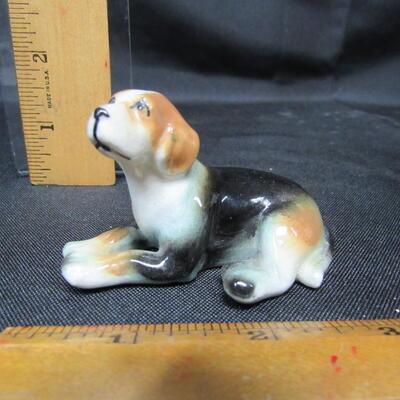 Miniature Dog Beagle Hound Laying Down Figurine