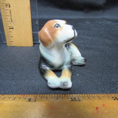 Miniature Dog Beagle Hound Laying Down Figurine