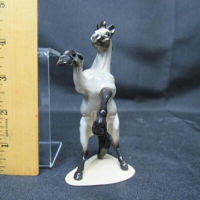 Miniature Grey Horse Standing on Hind Legs Figurine