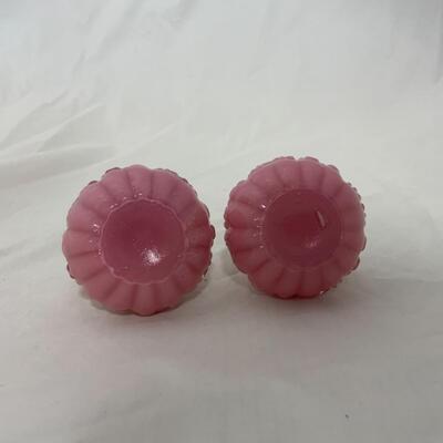[150] ANTIQUE | Cased Glass | Pink Salt & Pepper Shakers