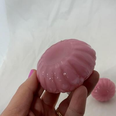 [150] ANTIQUE | Cased Glass | Pink Salt & Pepper Shakers