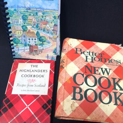 Lot 36L:  Cookbooks and Cookie Tins