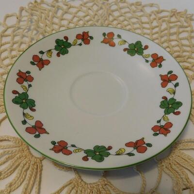 Vintage Nordic Pattern Teacup and Saucer, Porsgrund China