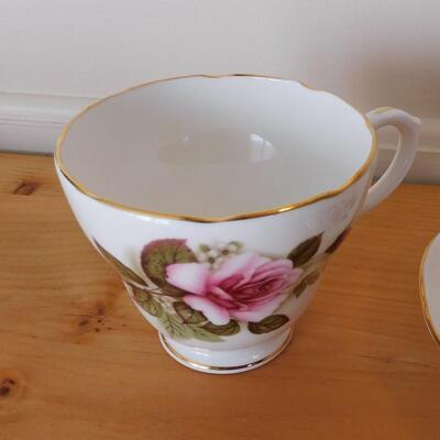 Vintage Duchess Bone China Teacup and Saucer, Pink Rose Pattern, No 386