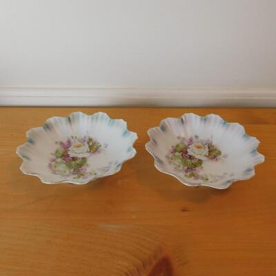 Vintage 2 Plates, Germany China, Candle Holder, Coin Holder 