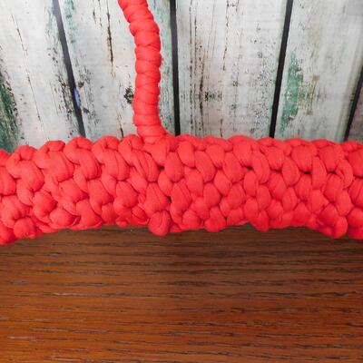 Crocheted Padded Hanger Red