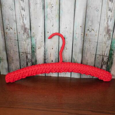 Crocheted Padded Hanger Red