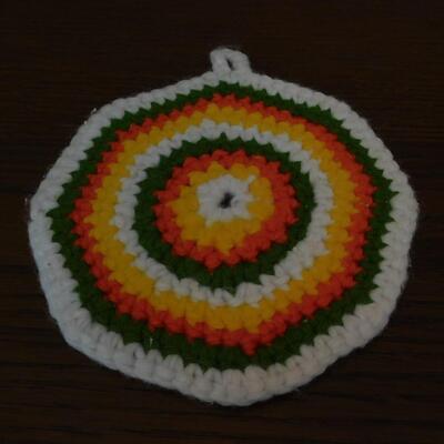 Vintage Crocheted Hot Pad, Pad for Hot Dishes