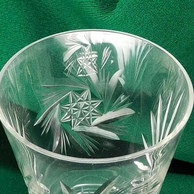 Vintage Cordial Glass, 8 Point Star Pattern, Liqueur, Small Wine Glass