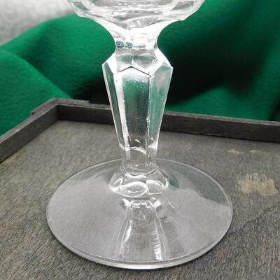 Vintage Cordial Glass, Liqueur, Small Wine Glass, Etched Heart Pattern