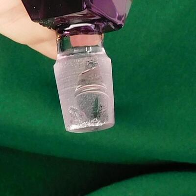 Vintage Purple Glass Perfume Jar, Some Chips, No Markings
