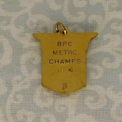 Vintage Baseball 1954 Metal Charm, Pendant, BPC Metrc Champs