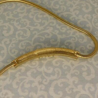 Vintage Gold Necklace, Snake Chain
