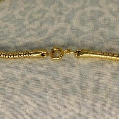 Vintage Gold Necklace, Snake Chain