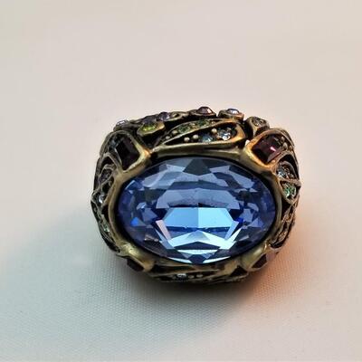 Lot #48  Heidi Daus Ring - Size 7 - Large Blue Topaz-like stone