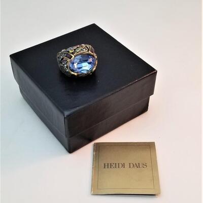 Lot #48  Heidi Daus Ring - Size 7 - Large Blue Topaz-like stone