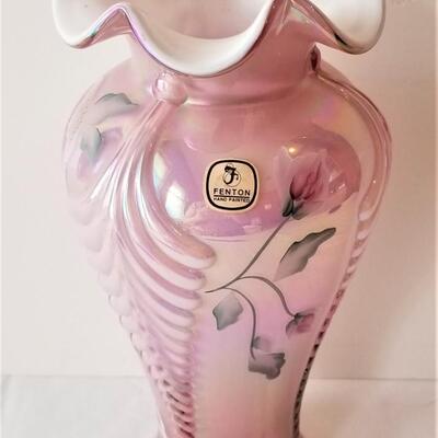Lot #50  FENTON Art Glass Vase - Dusky Rose - signed