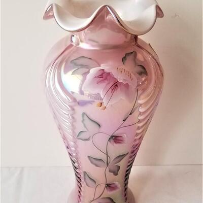 Lot #50  FENTON Art Glass Vase - Dusky Rose - signed