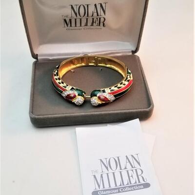 Lot #51  Nolan Miller Enameled Bangle Bracelet in Original Box