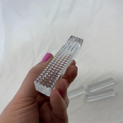 [154] Four Crystal Knife Rests | Rectangular