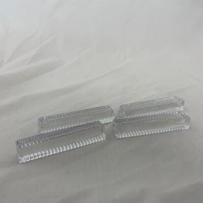[154] Four Crystal Knife Rests | Rectangular