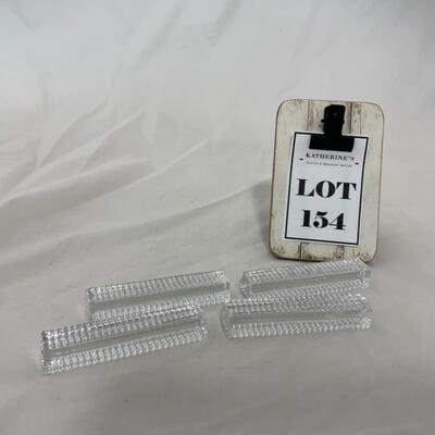 [154] Four Crystal Knife Rests | Rectangular