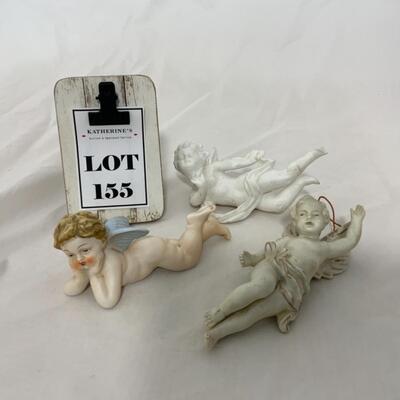 [155] VINTAGE | Three Ceramic Angels | Cherubs