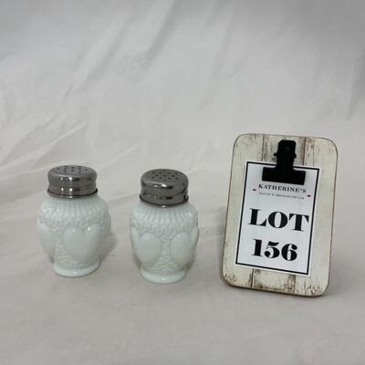 [156] ANTIQUE | 1890s | Dithridge Glass | Milk Glass Salt & Pepper