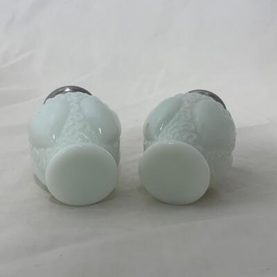 [156] ANTIQUE | 1890s | Dithridge Glass | Milk Glass Salt & Pepper