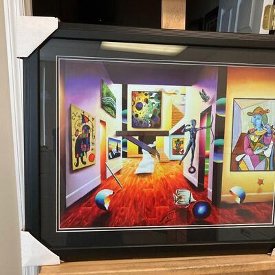 Ferjo Modern Lithograph and Frame 30â€w x 24â€h. Lot J6