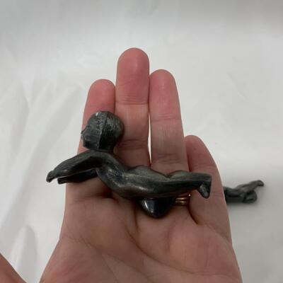 [162] VINTAGE | Cast Pewter | Heavy Baby Knife Rests